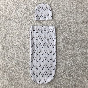 Fawn & Sage Cocoon Sack Baby Swaddle & Hat